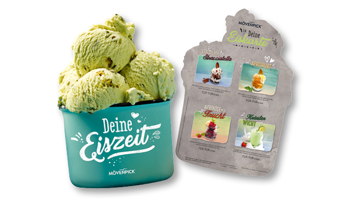 Werbemittel für Eis-Rezepte