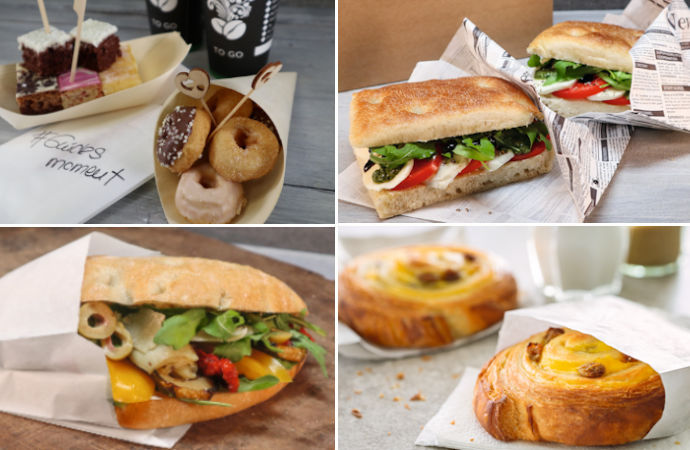 Süße und pikante Produkte für To-Go-Verzehr
