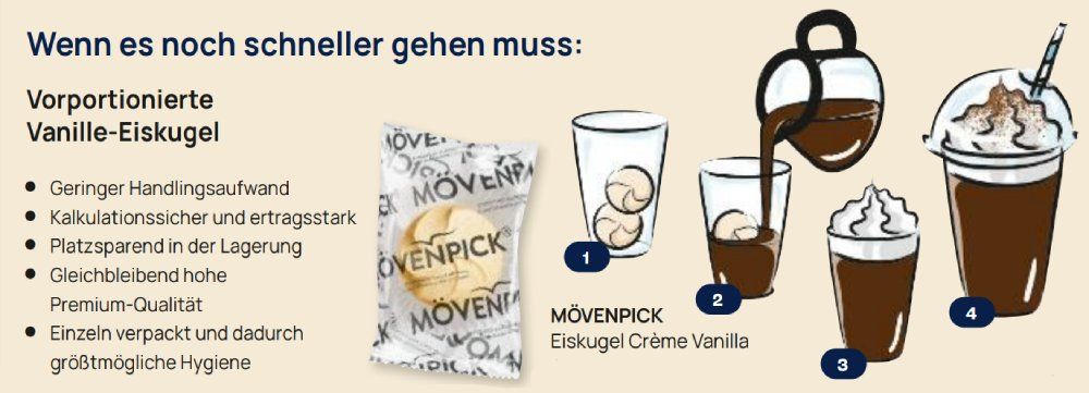 Vorportionierte Vanille-Kugel