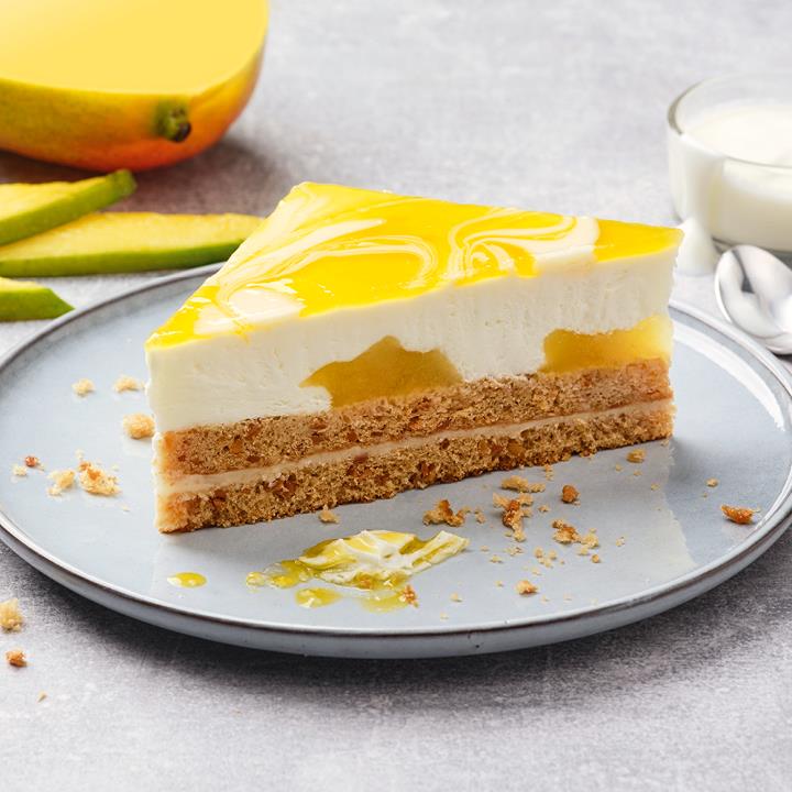 UNSERE PRACHTSTÜCKE Mango-Joghurt-Crunchy-Ecke, vorgeschnitten ...