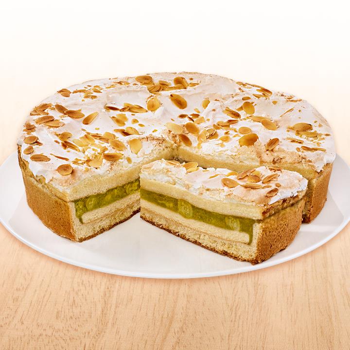 rhabarber stachelbeer baiser kuchen ungeschnitten froneri scholler