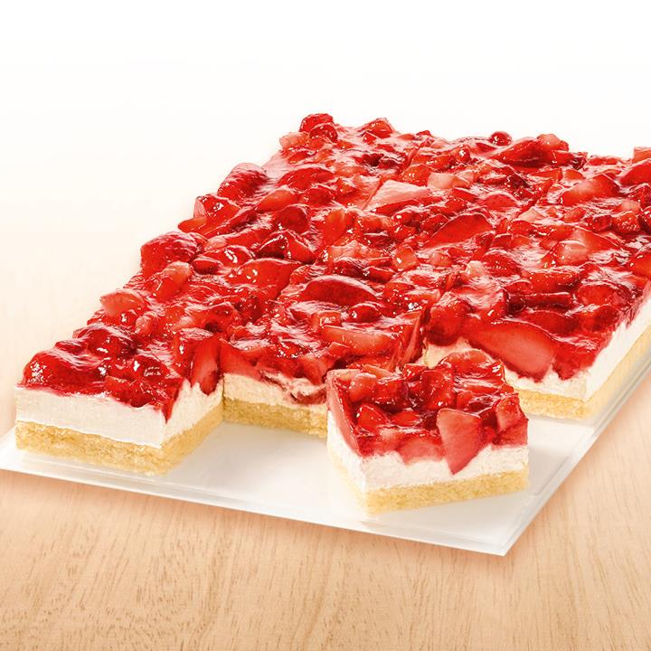 Erdbeer-Käse-Sahne-Schnitte glutenfrei &amp; laktosefrei, vorgeschnitten ...