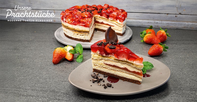 Rezept Erdbeer Tiramisu Torte mit frischen Erdbeeren
